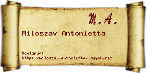 Miloszav Antonietta névjegykártya